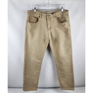 Vintage Genes Black Jeans Mens 36x29 Beige Slim Straight Denim